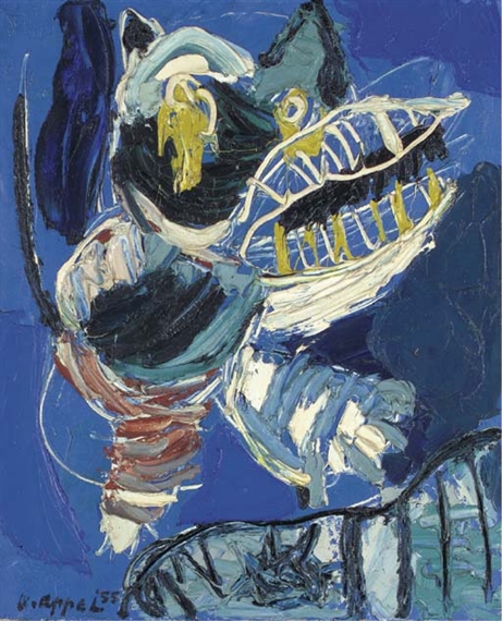 Karel Appel、Les Animaux du Desert、希少画集画、新品額装付 Karel