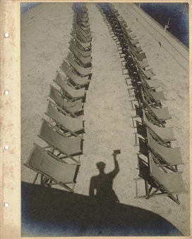Self-Portrait with Deck Chairs - Norman Parkinson