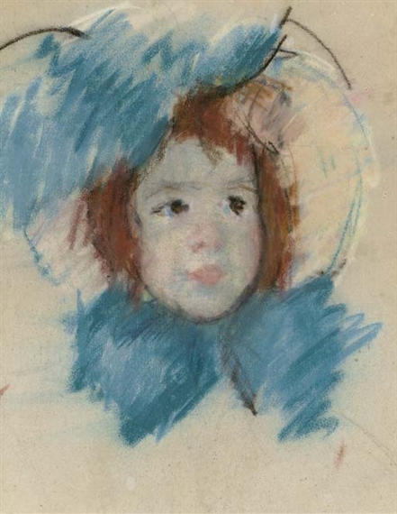 Sketch of Head of Margot in a Bonnet Looking to the Right by Mary Cassatt, circa 1902
