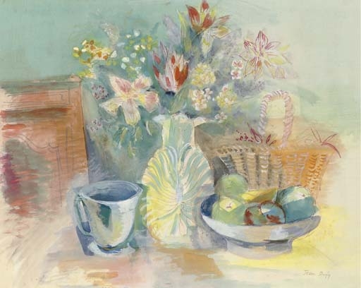 Nature morte au panier d'osier by Jean Dufy, circa 1940