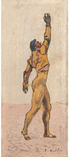 Schwörender zur Einmütigkeit by Ferdinand Hodler, 1912
