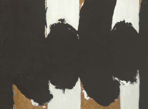 Artwork by Robert Motherwell, Elegy to the Spanish Republic #122, Made of oil, charcoal and graphite on canvas