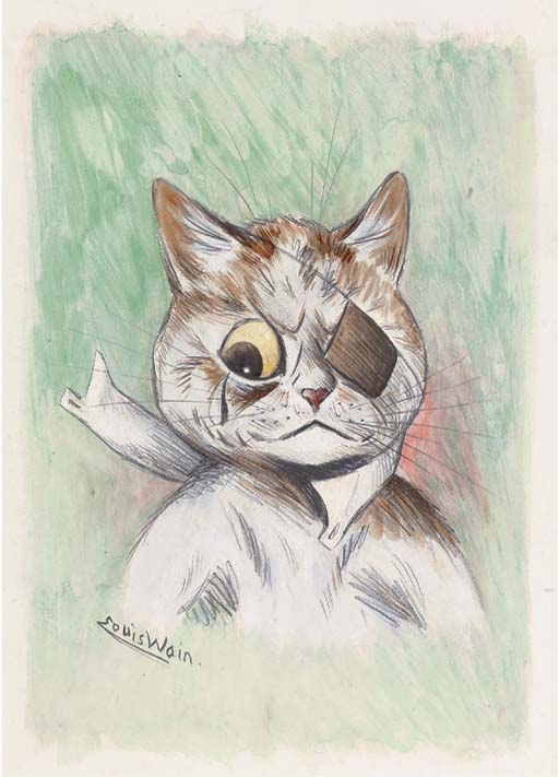 Louis Wain | Pirate cat with an eye-patch | MutualArt