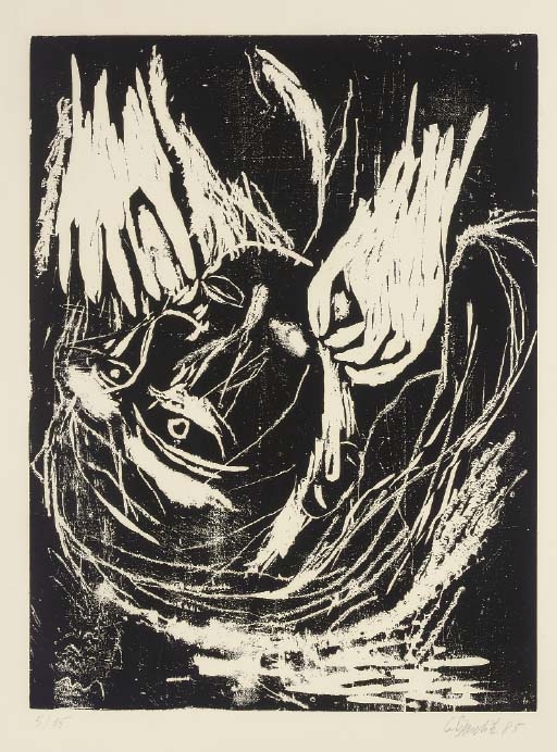 Artwork by Georg Baselitz, Untitled, Made of woodcut