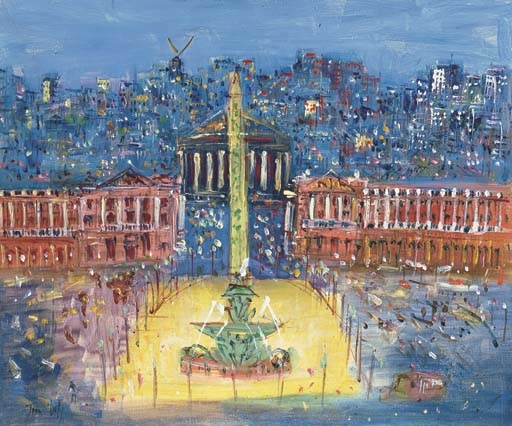 Artwork by Jean Dufy, Place de la Concorde, Made of oil on canvas