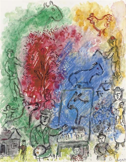 Marc Chagall | L'arbre rouge (1981) | MutualArt
