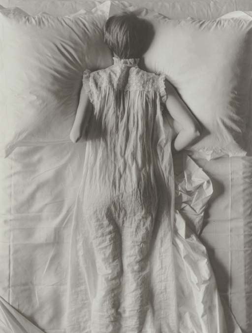 Artwork by Irving Penn, Girl in Bed, Made of platinum-palladium print flush-mounted on aluminum