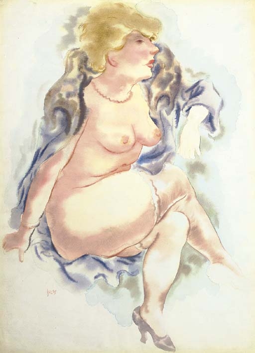 Artwork by George Grosz, Das Modell (Sommer II), Made of watercolour and pen and ink on paper