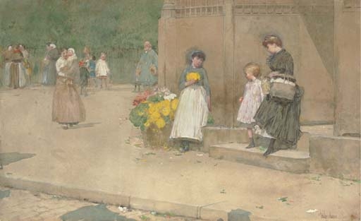The Flower Seller by Childe Hassam, circa 1889