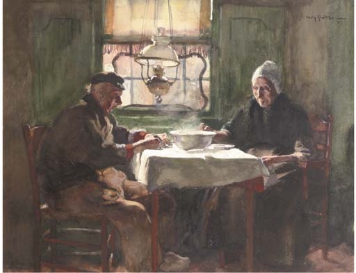 A peaceful meal by Willy Sluiter, 1907