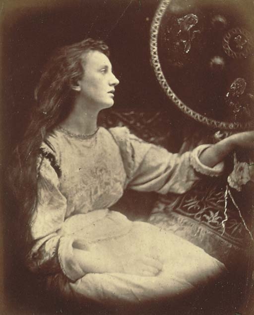 Artwork by Julia Margaret Cameron, Elaine Guarding the Shield of Lancelot (May Prinsep), 1874, Made of albumen print