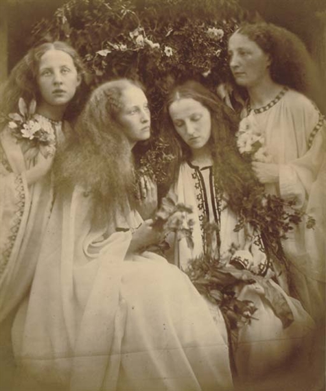 The Rosebud Garden of Girls (Nelly, Christiana, Mary and Ethel Fraser-Tytler), June 1868 by Julia Margaret Cameron, 1868
