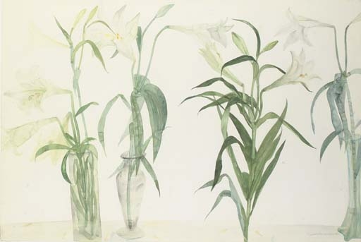 Lillies, Green and White by Elizabeth Blackadder, 1988