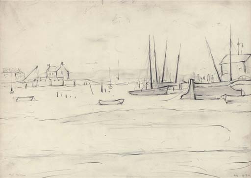 Rhyl Harbour No. 1 by Laurence Stephen Lowry, 1924