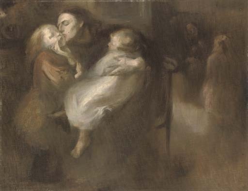 Artwork by Eugène Carrière, Maternité, Made of oil on canvas