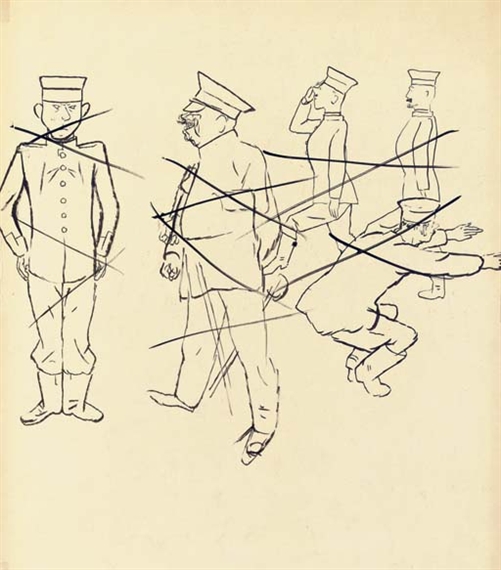 Im Kasernenhof by George Grosz