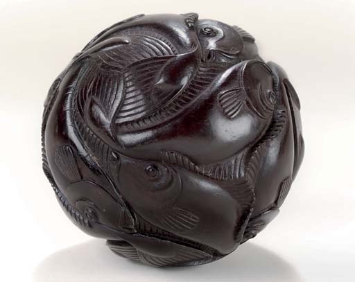 Sphere with fish by Maurits Cornelis Escher, 1972