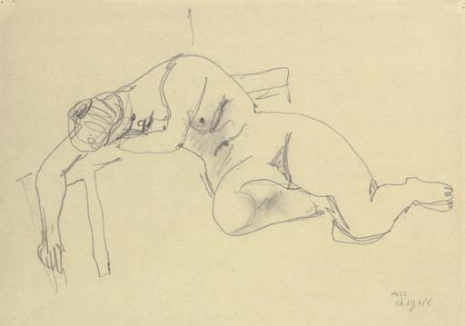 Nu étendu by Marc Chagall, circa 1911