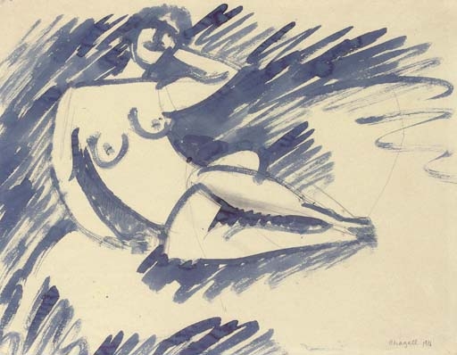 Nu by Marc Chagall, 1911