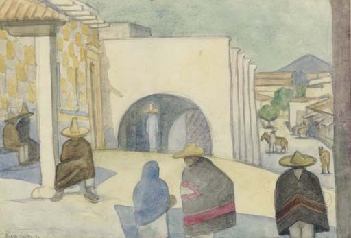 Escena pueblerina by Diego Rivera, 1934