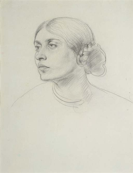 Study of a young girl, bust-length