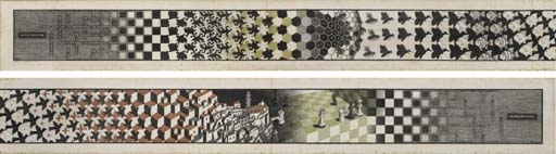 Metamorphosis II (Bool 320 I-VI) by Maurits Cornelis Escher