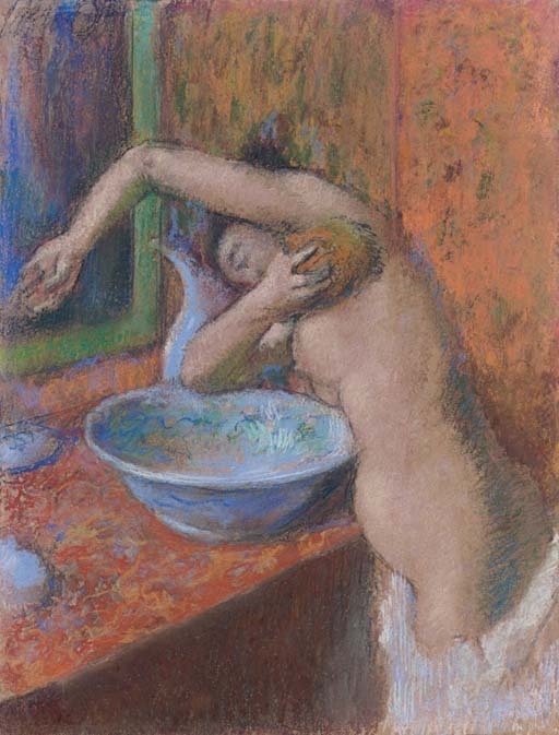 Artwork by Edgar Degas, Femme à sa toilette, Made of pastel on paper