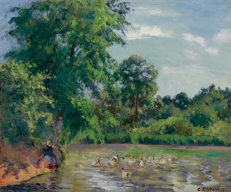 Camille Pissarro | Canards sur l'étang de Montfoucault