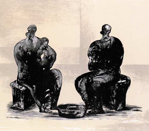 Two Women bathing Child II