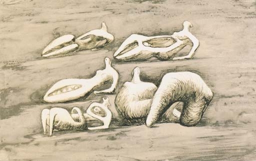 Five reclining Figures