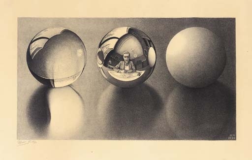 Three spheres II (Drie bollen) (B.339) by Maurits Cornelis Escher, 1946