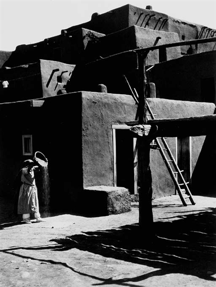 Winnowing Grain, Taos Pueblo, New Mexico by Ansel Adams
