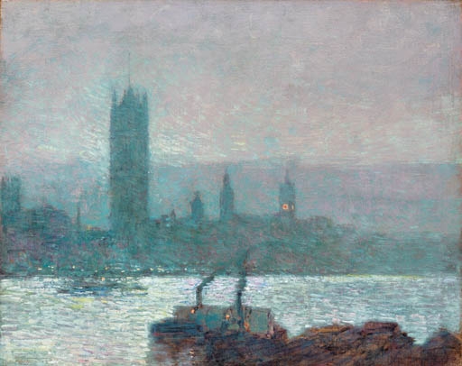 Houses of Parliament, Early Evening by Childe Hassam, 1898