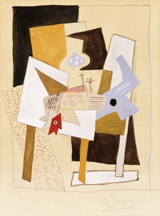 Artwork by Pablo Picasso, Nature morte, Made of gouache and pencil on paper