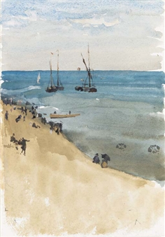 Green and silver -- The Bright Sea, Dieppe - James Abbott McNeill Whistler