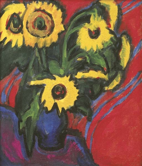 Sonnenblummen by Ernst Ludwig Kirchner, 1909-1918