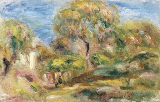 Pierre-Auguste Renoir、PAYSAGE A CAGNES Barnes Collection Online — Pierre-Auguste Renoir: Landscape