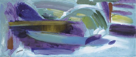 Boat, Green to Blue by Ivon Hitchens, 1968