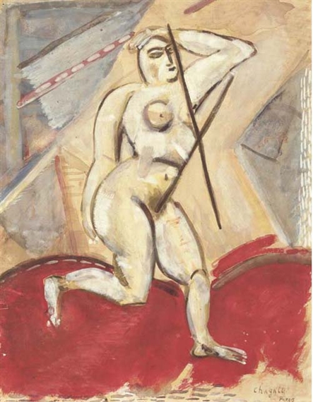 Nu by Marc Chagall, circa 1912-1913