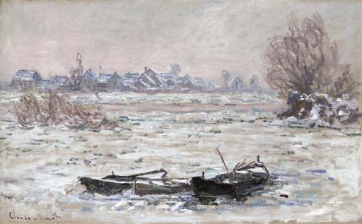 Artwork by Claude Monet, Les glaçons à Lavacourt, Made of oil on canvas