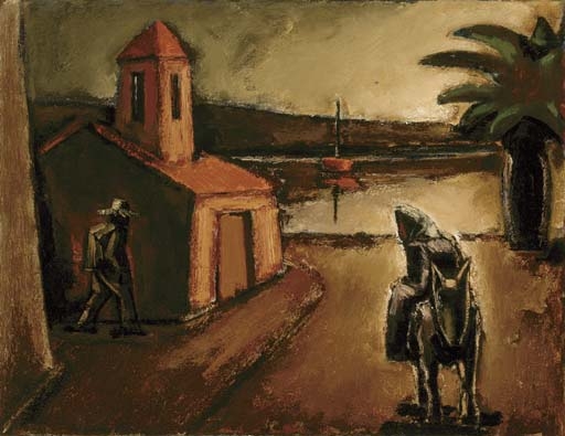 Artwork by Josef Herman, In the Little Harbour, Made of oil on canvas