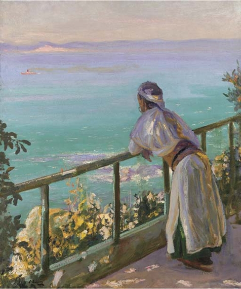 The Spanish Coast from Tangier, Trafalgar Bay in the distance by John Lavery, 1920
