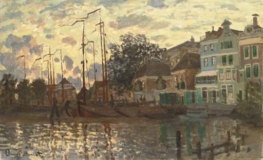 Le Dam à Zaandam, le soir by Claude Monet, 1871