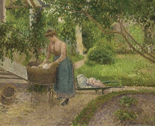 Tableau Impressionniste Camille Pissarro - Paysage Avec Peupliers, Eragny | Décoration Murale Salon