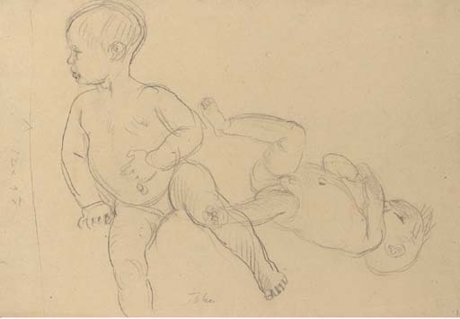 Two sketches of a baby by Augustus Edwin John