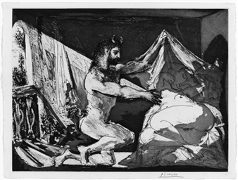 PABLO PICASSO【Faune devoilant une Femme】 Picasso, Pablo, Faune dévoilant une Femme, 1936 - Galerie