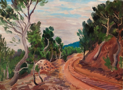 The little railway, Martigues by Augustus Edwin John, circa 1928