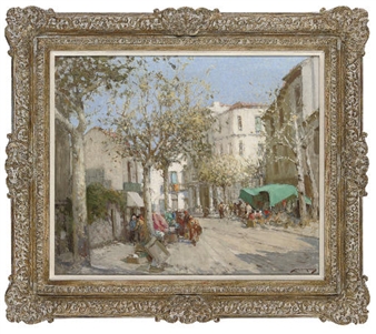 A continental town view - William Lee-Hankey