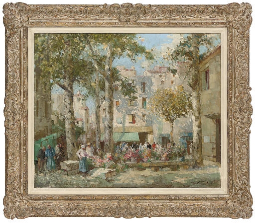 The flower market by William Lee-Hankey