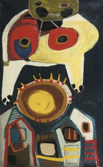 Femme, Soleil, Ville - Karel Appel
